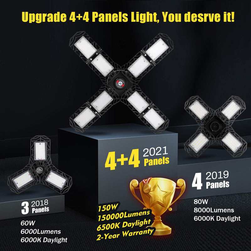 [Australia - AusPower] - Garage Light LED Garage Light E26/E27 Garage Lights, Ceiling LED Shop Light, 150W Deformable Garage Lights, Garage Lighting Garage Light Bulb, Lights for Garage Organization, Barn, Shop and Basement 150W ONE PACK 