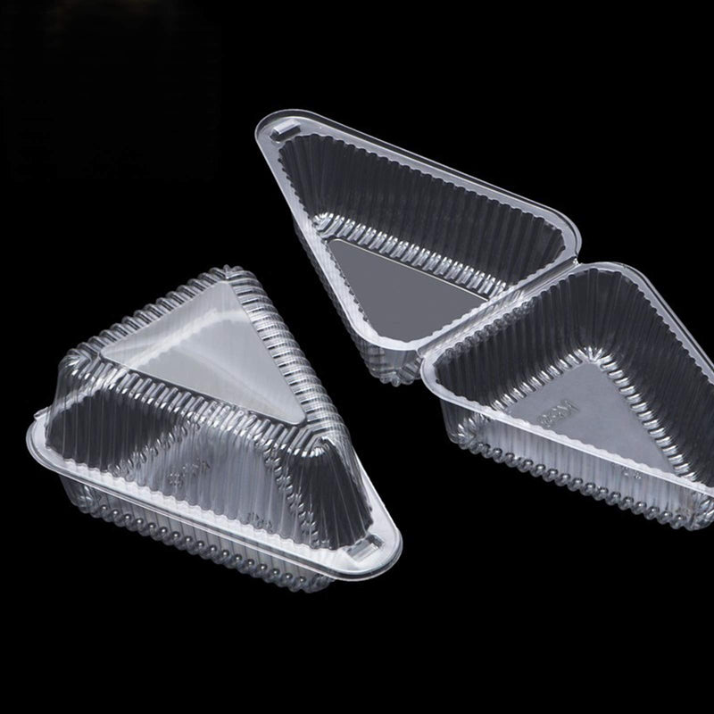 [Australia - AusPower] - 100 Pcs Hinged Deep Plastic Cheesecake Containers, Clear Plastic Cake Slice Take-Out Container for Small Pies, Cakes,Vegetables,Fruit Salad 