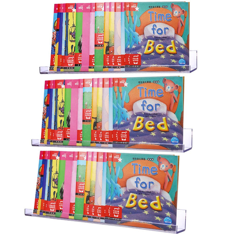 [Australia - AusPower] - Sooyee 3 Pack 15 Inch Acrylic Invisible Kids Floating Book Shelves for Kids Room,Modern Picture Ledge Display Shelf Toy Storage Wall Shelves,Clear 