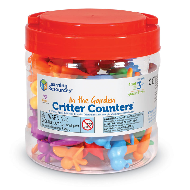 [Australia - AusPower] - Learning Resources in The Garden Critter Counters - 72 Pieces, Ages 3+ Toddler Learning Toys, Math Games for Kids, Math Manipulatives 