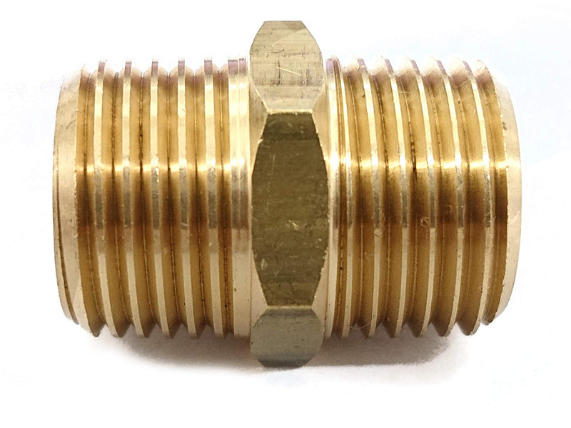 [Australia - AusPower] - T TANYA HARDWARE 1/2" x 1/2" NPT Brass Hex Nipple Male Pipe Adapter (2 Piece) 1/2" x 1/2" NPT Male 2 Piece 