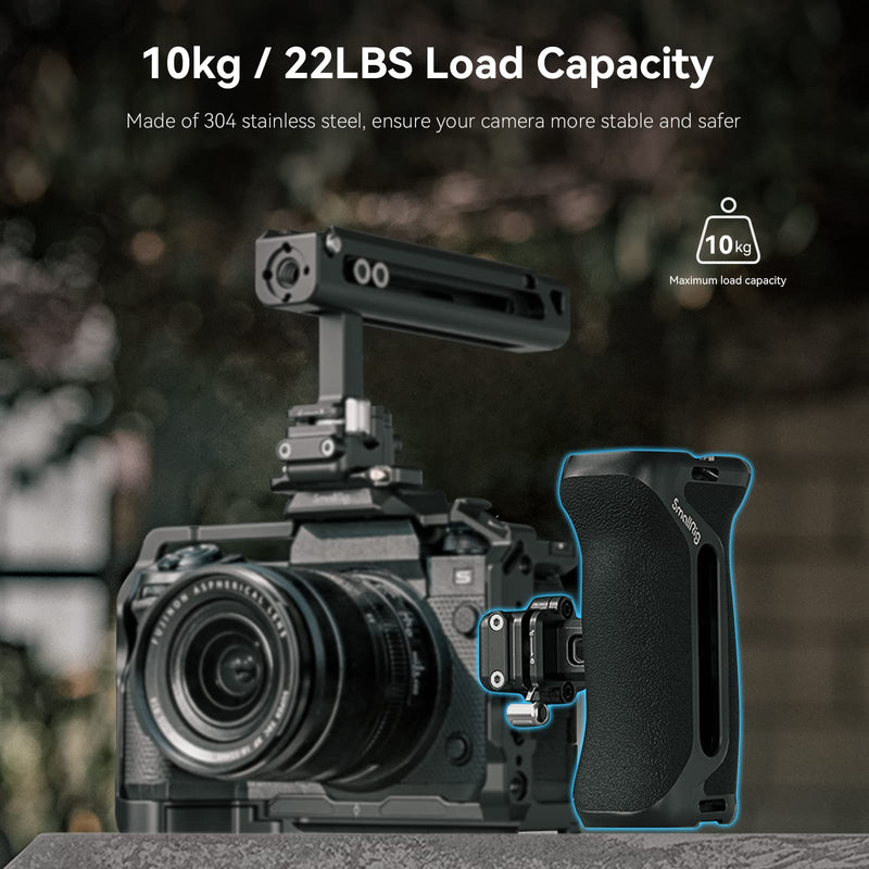 [Australia - AusPower] - SmallRig Snap-On NATO Side Handle, Quick Lock Design, Up/Down Adjustable, Built-in Cold Shoe Mount, 1/4''-20 Thread Hole, Wrist Strap Hole - 4017 