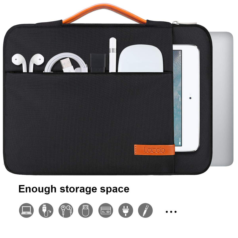[Australia - AusPower] - Lacdo 360° Protective Laptop Sleeve Case for 15 inch New MacBook Air M2 2023 A2941, 15 inch MacBook Pro A1990 A1707, Dell XPS 15 Plus 2022-2020 Computer Bag, Shockproof, Water-Resistant, Black New MacBook Air 15 Inch 