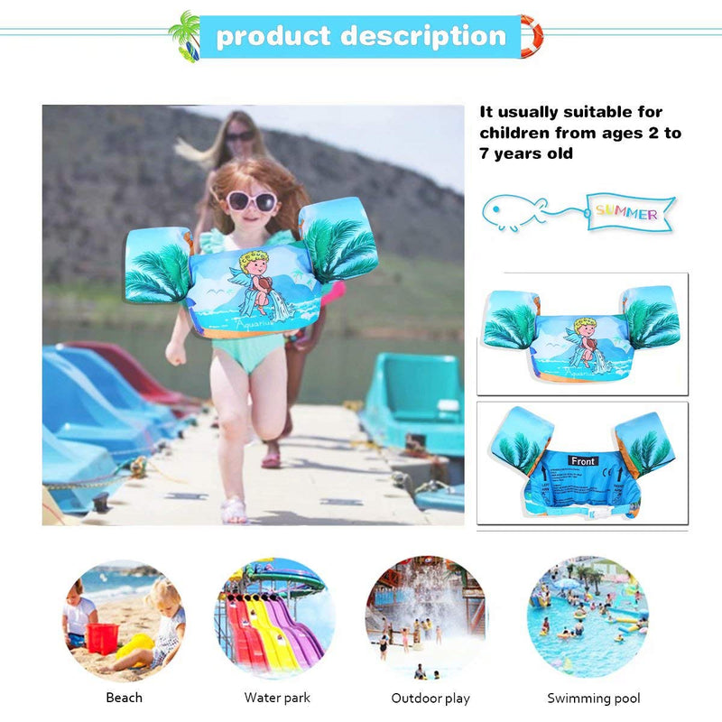 [Australia - AusPower] - Elejolie Kid Swim Vest for Child Learn Swiming Training,Infant Safety Swim Aid for Toddler Boy&Girl 22-66lbs Aquarius 