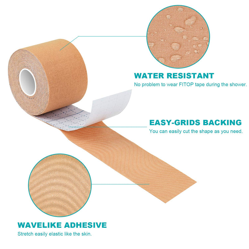 [Australia - AusPower] - FITOP Uncut Kinesiology Tape 4 Sports Tape (Pink, Blue, Black, Beige) 