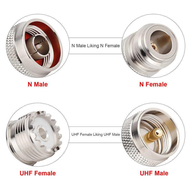 [Australia - AusPower] - XRDS -RF N Male to UHF Female Adapter N Connector to PL-259 SO-239 Coax RF Coaxial Cable Connectors Pack of 5 (NOT for TV) 