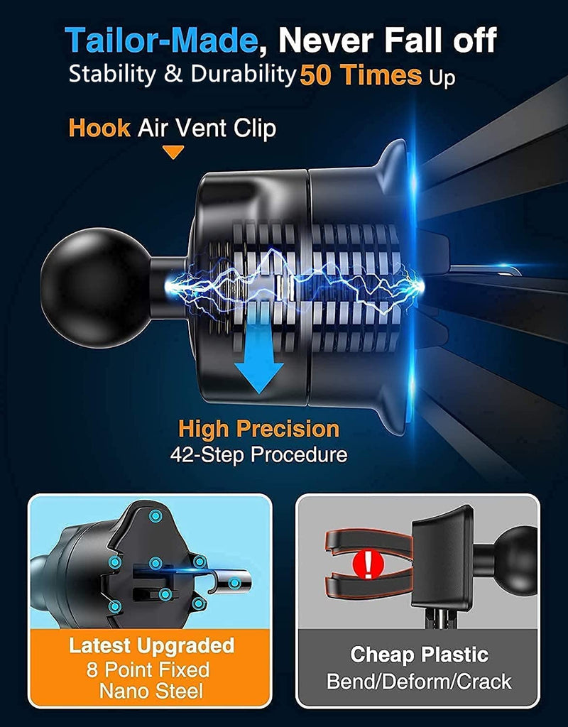 [Australia - AusPower] - [2022 Upgraded] VANMASS Cell Phone Holder Car Universal Handsfree Car Phone Holder Mount Dashboard Windshield Vent Durable Hook Clip Truck Phone Mount Campatible for iPhone 13 12 11 Pro Max X SE 8 7 Gray 