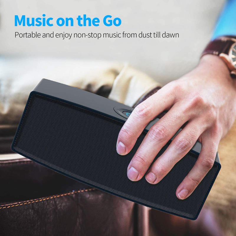 [Australia - AusPower] - Portable Bluetooth Speakers,Dual-Driver Wireless Speaker with Surround Stereo Sound and More Bass,for iPhone and Samsung Android … (Black) 