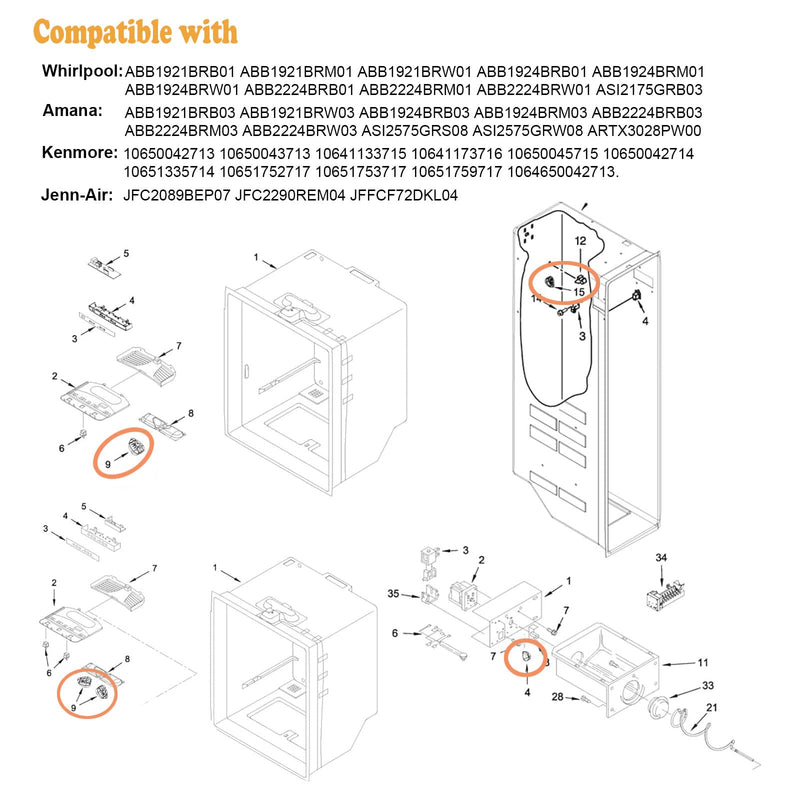 [Australia - AusPower] - FELHOOD W11251749 AP7192759 W11602886 Freezer Light Bulb for Kenmore Amana Whirlpool Refrigerator Led Freezer W11449273 W11251749 W11520324 W11468934 AP6986570 