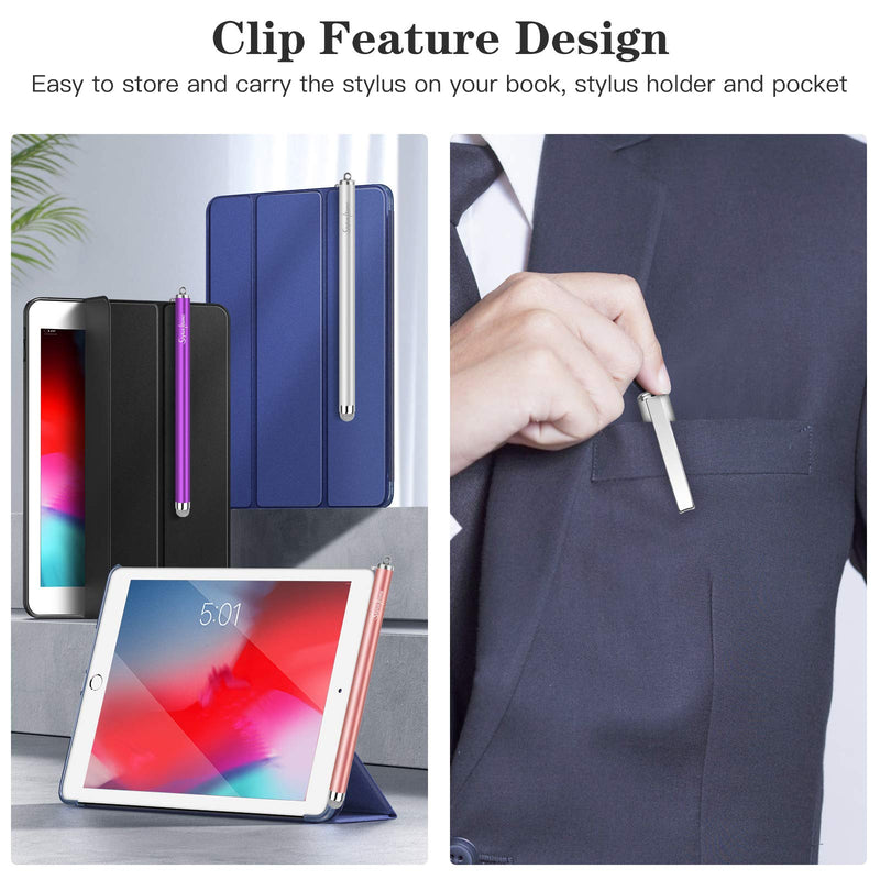 [Australia - AusPower] - StylusHome Stylus Pens for Touch Screens (6 Pcs), Sensitivity Capacitive Stylus Fiber Tips Touch Screen Pen with 6 Extra Replaceable Tips for for iPad iPhone Tablets All Universal Touch Devices 