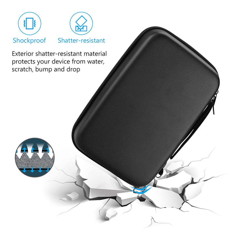 [Australia - AusPower] - ProCase Hard Travel Electronic Organizer Case for MacBook Power Adapter Chargers Cables Power Bank Apple Magic Mouse Apple Pencil USB Flash Disk SD Card Small Portable Accessories Bag -Black Black 