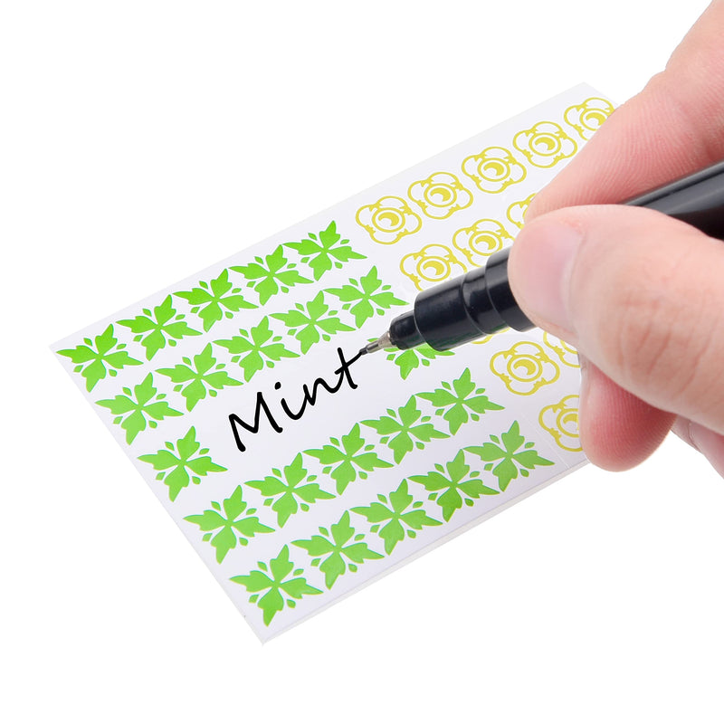 [Australia - AusPower] - Labels for Lip Balm Tubes/Value Pack of 400 Stickers (or Other Purposes) - 200 Writable Stickers and 200 Printed Stickers - Self Adhesive Easy Peel - Fineliner Pen Included for Label Writing 400 pieces B Multicolor 