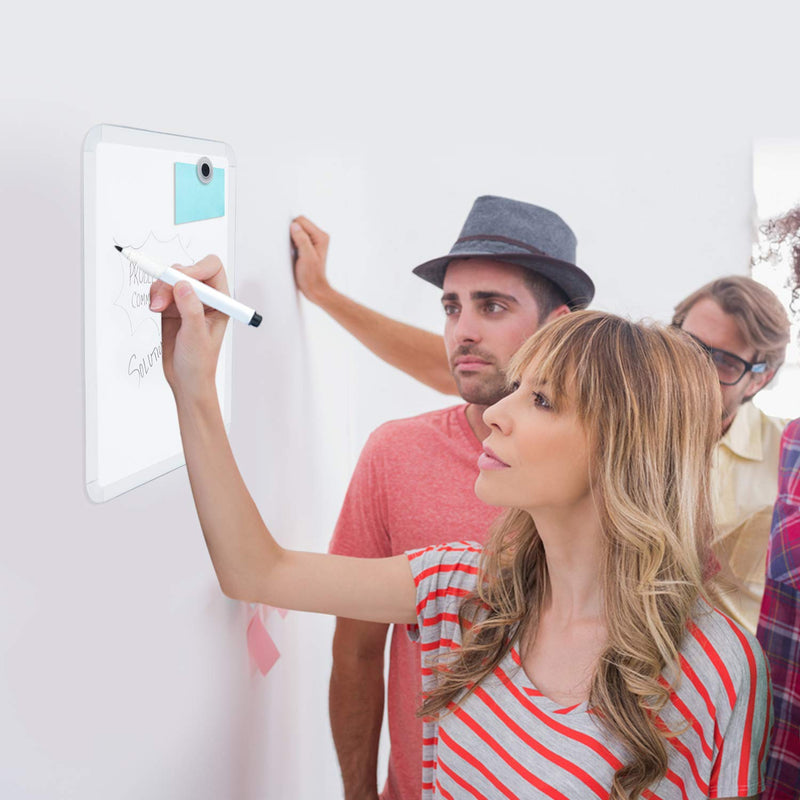[Australia - AusPower] - Magnetic Dry Erase White Board 8.5" x 11" with Magnetic Marker, Whiteboard for School, Home Office, Locker, Refrigerator, Kitchen, Dorm Room, Educational (White Medium) White Medium 