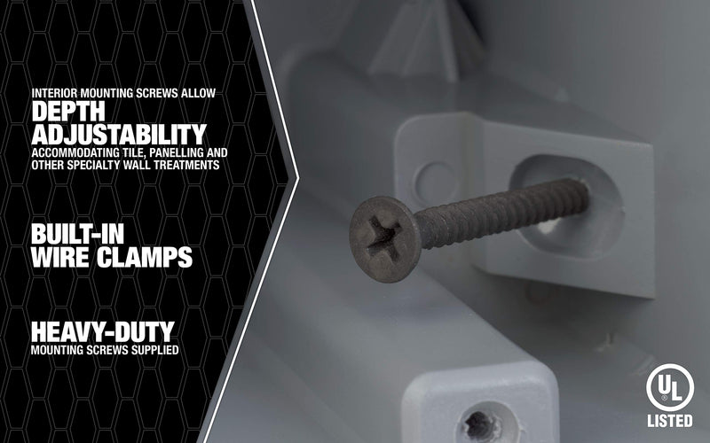 [Australia - AusPower] - Madison Electric Products MSB22+ 1 Gang Device Box (22.5/Cu) with Depth Adjustable, Heavy Duty 42lb , Gray 