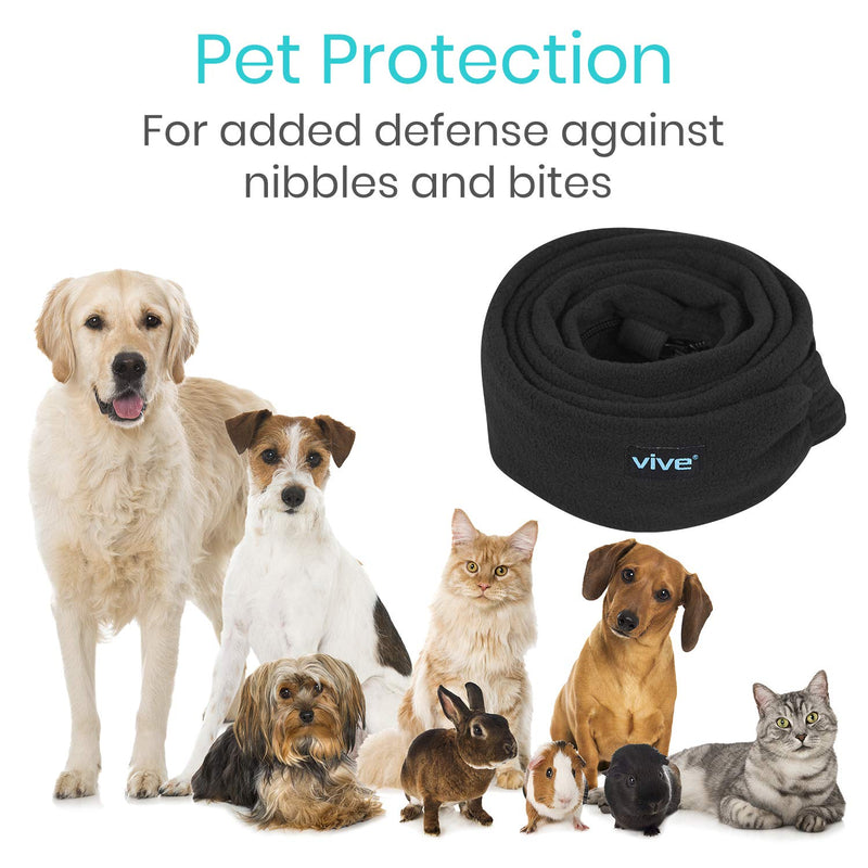 [Australia - AusPower] - Vive CPAP Hose Cover (6 Feet) - Tubing Accessories - Fits BiPAP Machines, Slimline Tubes - Soft Fleece Insulator - Prevents Condensation and Noise - Pet Protection Zipper Wrap - Sleep Mask Accessory 6 Foot (Pack of 1) Black 