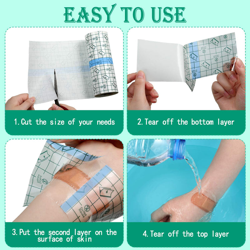 [Australia - AusPower] - Transparent Stretch Adhesive Bandage Waterproof Bandage Clear Adhesive Bandages Dressing Tape for (6 Inch x 10.94 Yard) 6x393.8 Inch (Pack of 1) 