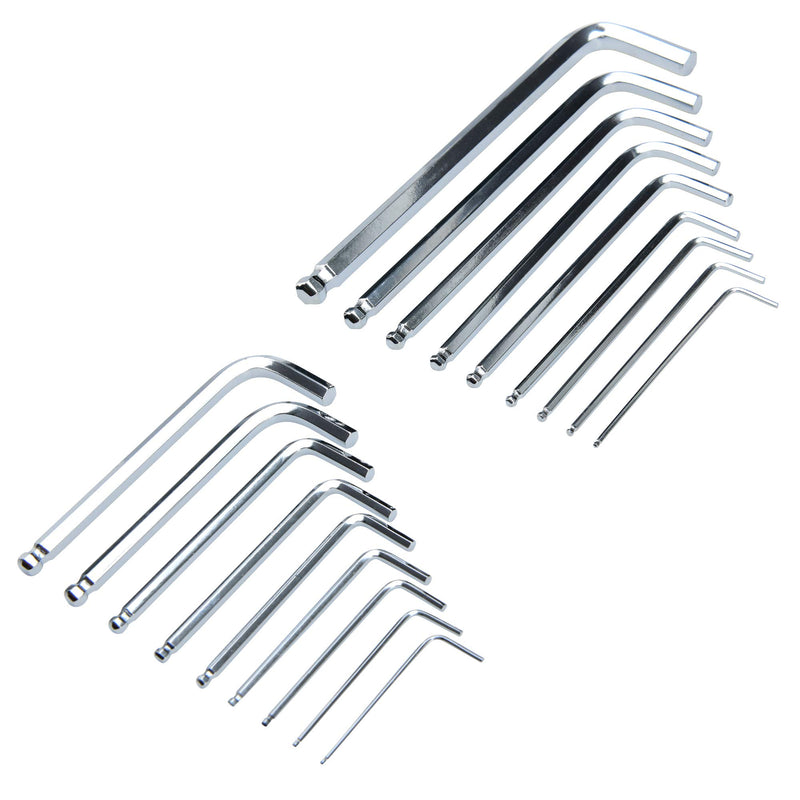 [Australia - AusPower] - Allen Wrench Set (36 Pack - Metric & SAE Wrenches) Hex Key with Ball End & Short Arm Allen Wrench Set 