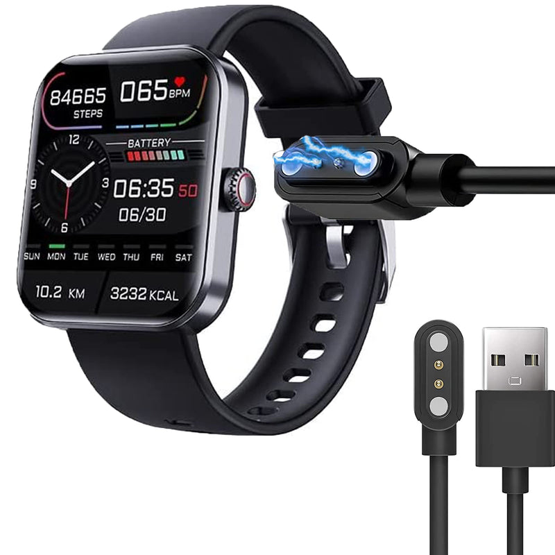 [Australia - AusPower] - F57l Smartwatch Charger, Magnetic Replacement Charger Compatible for BNGXR F57l, Barn Eleven F57l, BINGONE,Grewas,Soputry,Bysku,YunYe,Flashstar, Aobialen,YAOBFUL, F57l Smartwatch (2 Pack-Black+Black) 2 pack-Black+Black 