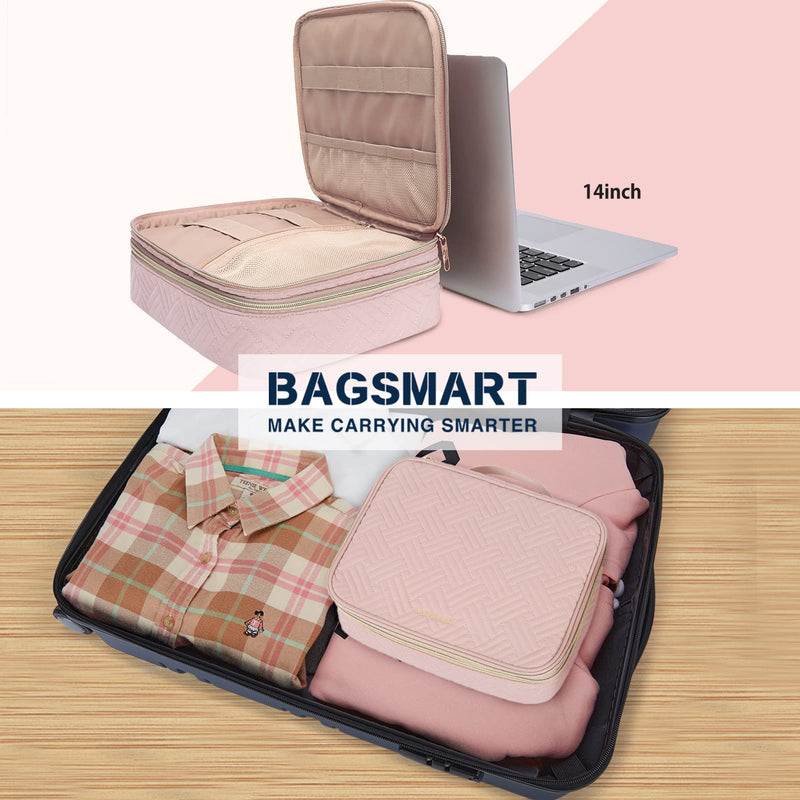 [Australia - AusPower] - BAGSMART Electronic Organizer,Large Double Layer Cable Bag,Travel Organizer Bag for Women,Electronics Accessories Storage Cases for iPad,Cables,Chargers,Hard Drive,Game Cards,Gift for Her 