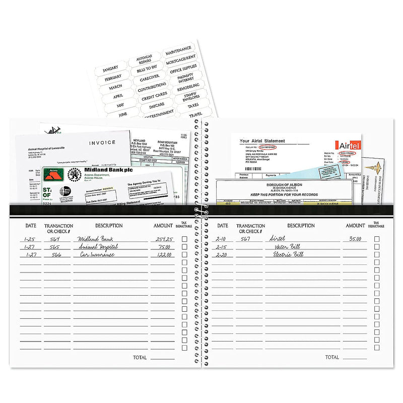 [Australia - AusPower] - Embroidered Florals Bill Paying Organizer - 9" x 12", File Bills and Receipts in 14 Pocket Pages 
