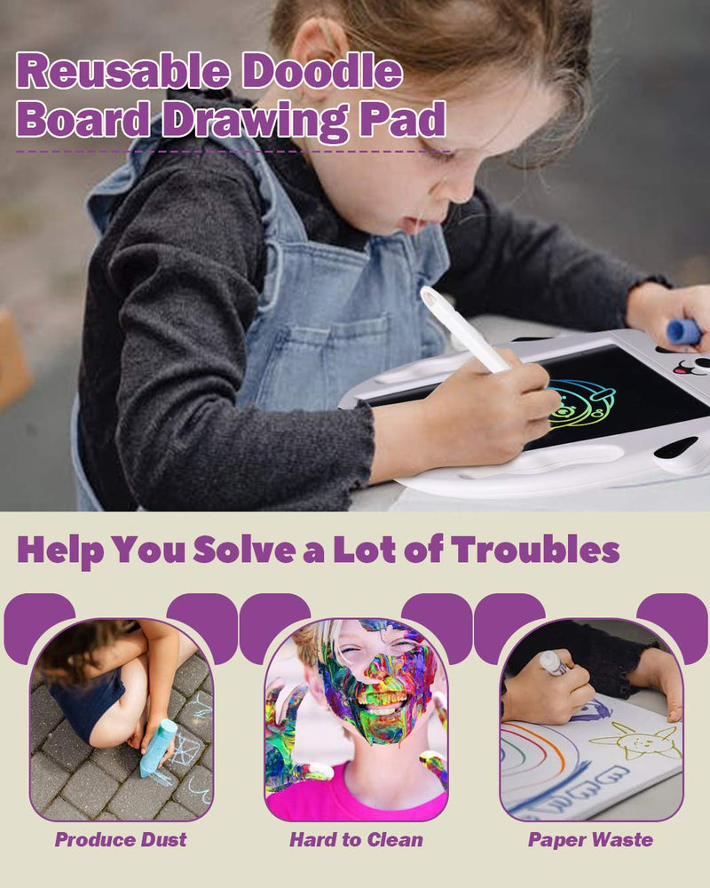[Australia - AusPower] - Phomemo LCD Writing Tablet, 9 Inch Reusable Doodle Board Drawing Pad for Kids and Adults, Rainbow Color Drawing Tablet for Educational and Learning, Boys and Girls Gift White 