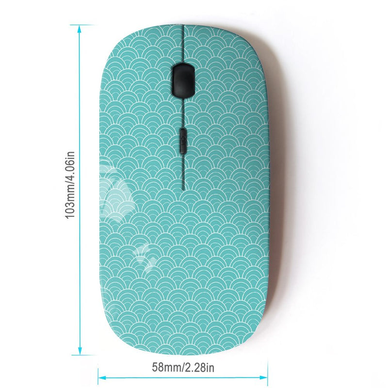 [Australia - AusPower] - KOOLmouse [ Optical 2.4G Wireless Computer Mouse ] [ Teal Vintage Herringbone ] 