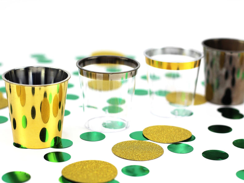 [Australia - AusPower] - Just Artifacts 1oz Plastic Shot Glasses (120pcs, Metallic Gold Rim) 120 Count (Pack of 1) 