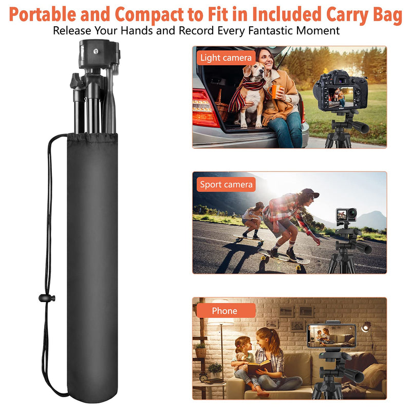 [Australia - AusPower] - 60" Phone Tripod, UEGOGO Tripod for iPhone with Remote Shutter and Universal Clip, Compatible with iPhone/Android/Sport Camera Perfect for Video Recording/Selfies/Live Stream/Vlogging 60" For Phone 