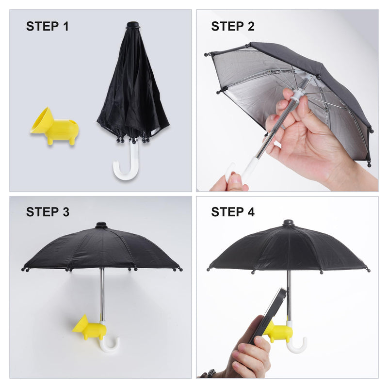 [Australia - AusPower] - Yymobt Phone Umbrella for Sun, Universal Cell Phone Umbrella Suction Cup Stand, Anti-Glare Cover Sun Shield, Adjustable Piggy Suction Cup Phone Stand, Outdoor Cell Phone Sunshade Holder 