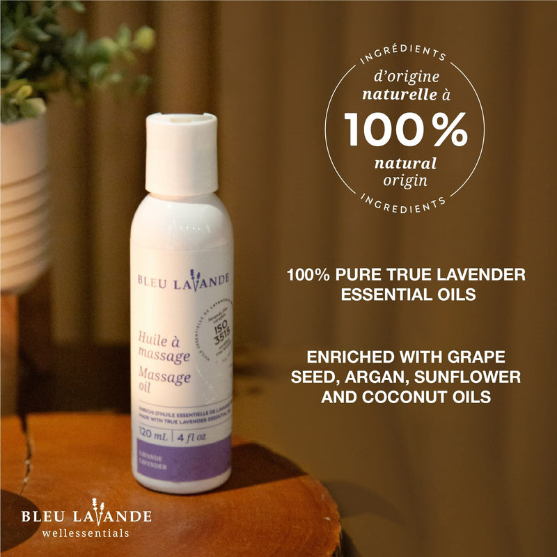 [Australia - AusPower] - Bleu Lavande - 2 Pack of 100% Natural Lavender Massage Oil – Made with Certified Premium & Pure True Lavender Essential Oil – Vegan & Cruelty-Free – No Artificial Fragrances - 2X 4 Fl Oz 