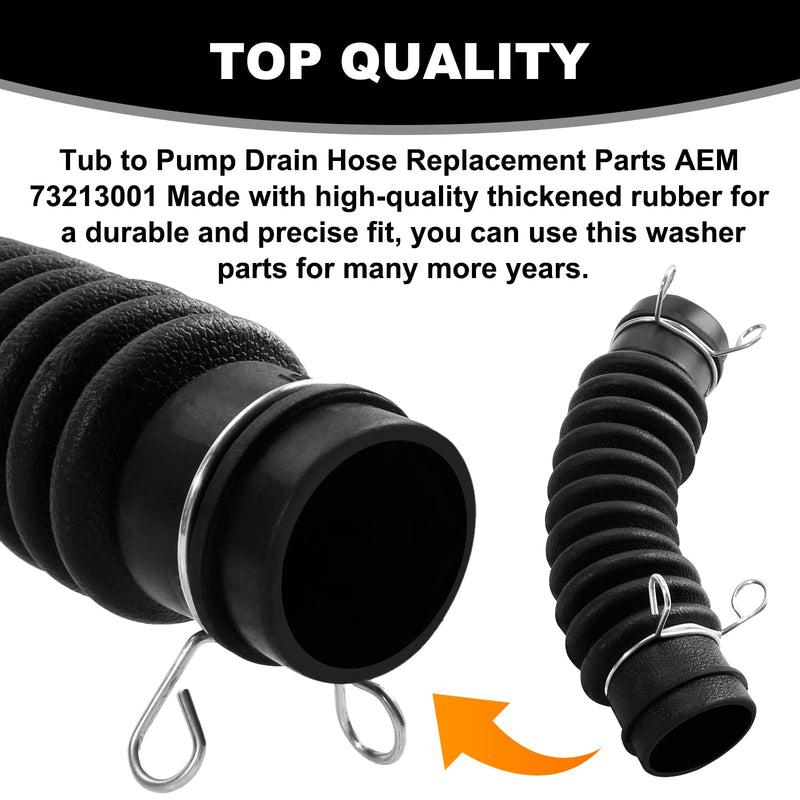 [Australia - AusPower] - UYZO AEM73213001 Washer Drain Hose Fits for LG Washing Machine,Tub to Pump Drain Hose with Stainless Steel Hose Clamps 