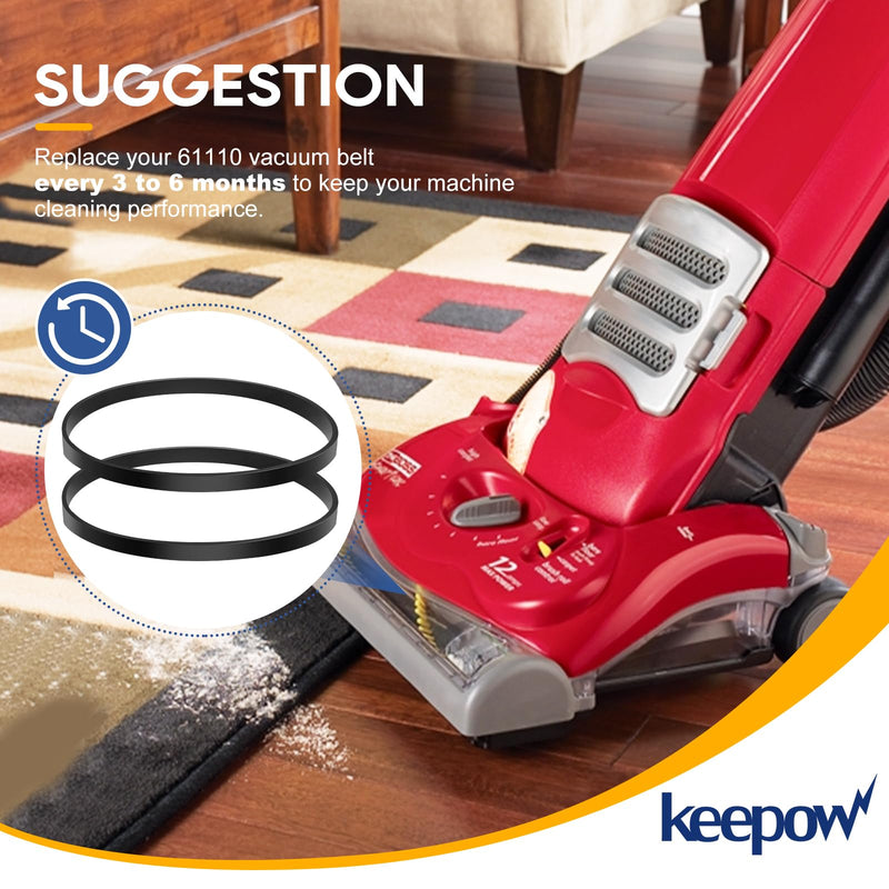[Australia - AusPower] - KEEPOW Style R Replacement Belt for Eureka 4870 4872 4874 4875 4880 4885 Series Boss SmartVac, Replace Part 61110, 61110A, 61110B, 61110C (2 Pack) 