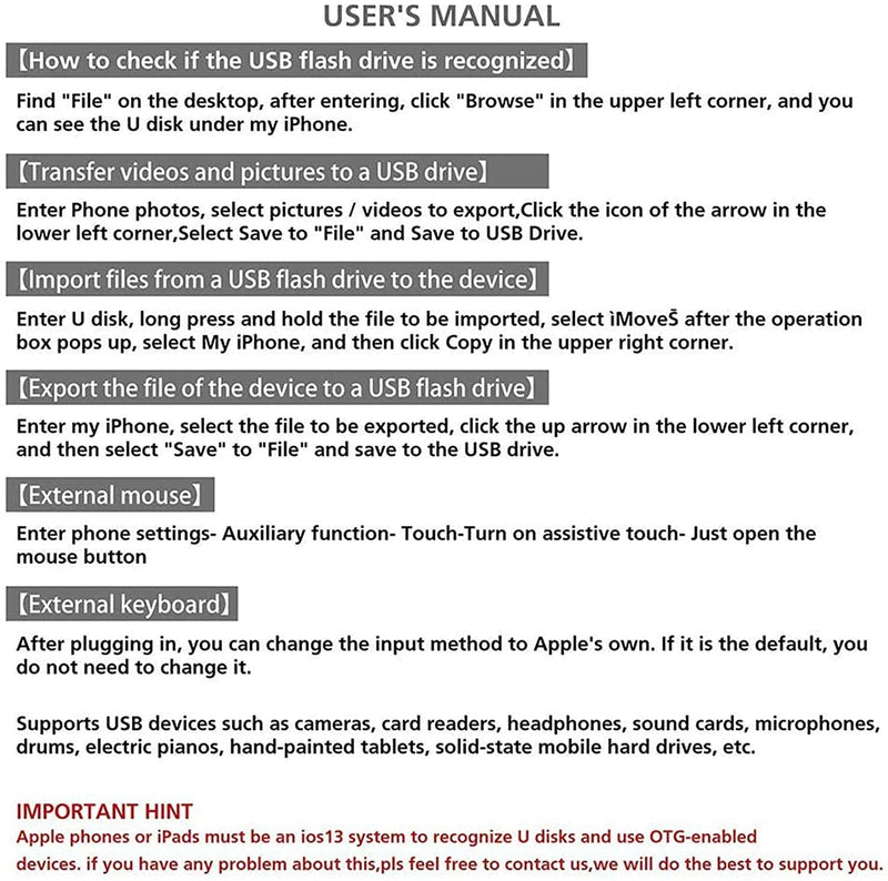 [Australia - AusPower] - [Apple MFi Certified] Lightning to USB Camera Adapter for iPhone iPad,Lightning to USB Female 3.0 OTG Cable Adapter for iPhone 13 12 11 XS XR X 8 7 iPad to Card Reader,U Disk,Keyboard,USB Flash Drive 
