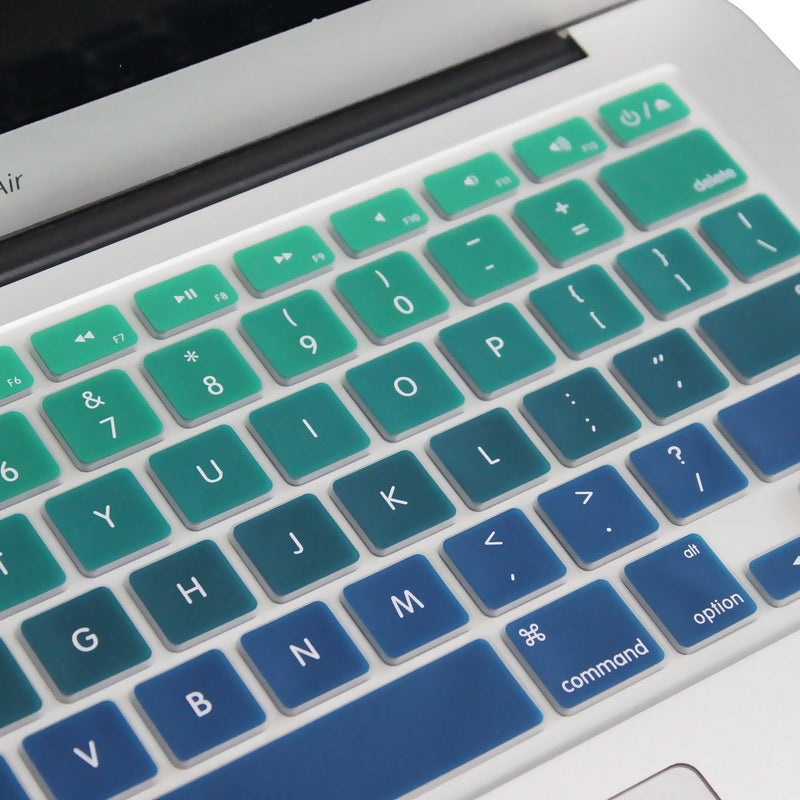 [Australia - AusPower] - Batianda New Ombre Color Keyboard Cover Protector Silicone Skin for Old Version MacBook Air 13" MacBook Pro 13" 15" 17" (with or w/Out Retina Display) - Gradient Green 