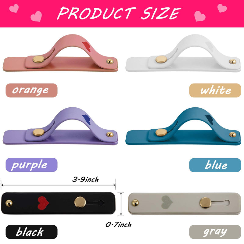 [Australia - AusPower] - 6 Pieces Phone Finger Grip Portable Telescopic Finger Strap Bracket Silicone Mobile Phone Ring Stand Phone Grip Finger Strap for Most Mobile Phones (Orange, Blue, Purple, Black, White, Gray) Orange, Blue, Purple, Black, White, Gray 