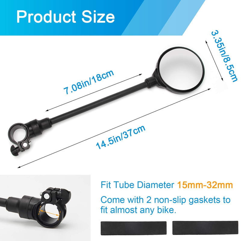 [Australia - AusPower] - Coitak Bike Mirror, Adjustable Handlebar Rear View Mirrors, 2 PCS Convex Mirror Universal For Bike Bicycle 