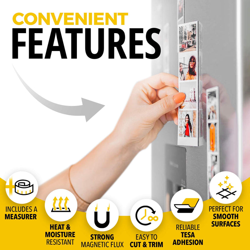 [Australia - AusPower] - Flexible Magnetic Tape - 1 Inch x 10 Feet Magnetic Strip with Strong Self Adhesive - Ideal Magnetic Roll for Craft and DIY Projects - Sticky Magnets for Fridge and Dry Erase Board 