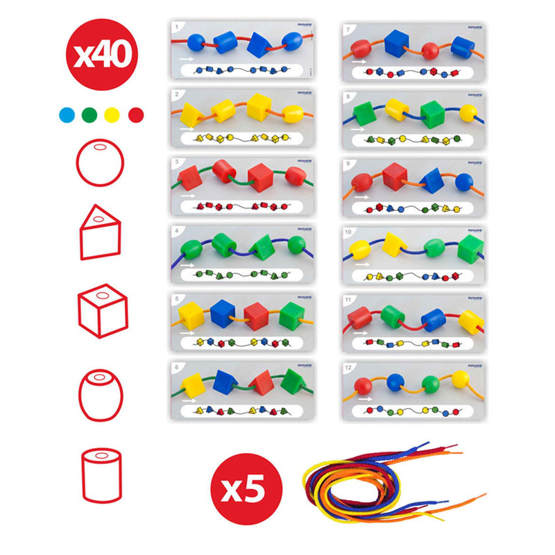 [Australia - AusPower] - Miniland Educational MLE31783-A1 Giant Beads and Laces 