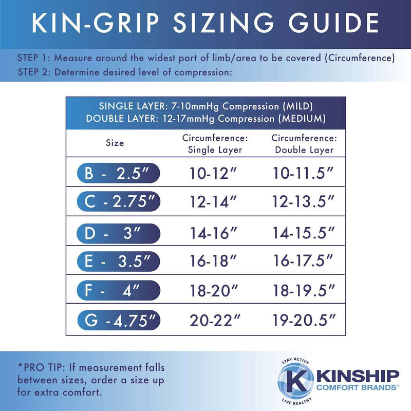 [Australia - AusPower] - KinGrip Tubular Elastic Support Bandages by Kinship Comfort Brands | Tubular Bandage Protects Fragile Skin | Latex-Free | Wound Care | Edema and Lymphedema Support | Made in USA | Size E 3.5”x2 Meter SIZE E (3.50” x 2 Meters) 