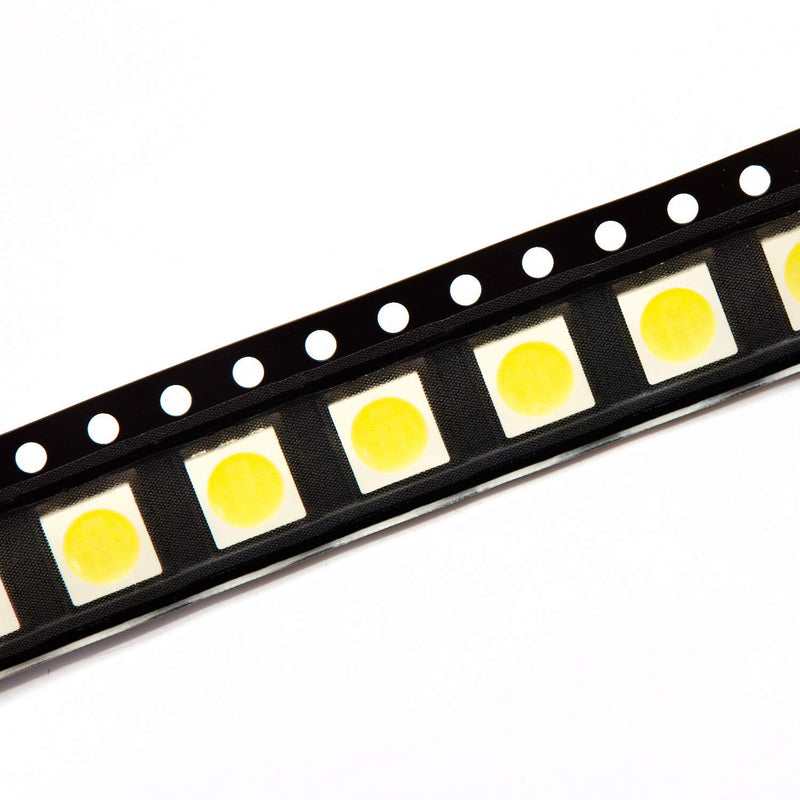 [Australia - AusPower] - Chanzon 100 pcs 5050 White 6000K SMD LED Diode Lights (Surface Mount 5mm x 5 mm 3 Chips/LED PLCC 6 pins 60mA 15-18LM) Super Bright Lighting Bulb Lamps Electronics Components Light Emitting Diodes A) White (100pcs) 