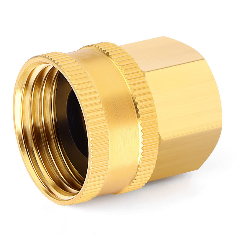 [Australia - AusPower] - TAISHER 6 Packs Brass 3/4" Female GHT x 1/2" Female NPT Hose Connectors, Hose Adapter Garden Hose Fittings and Adapters 6PCS 3/4" Female x 3/4" FNPT 
