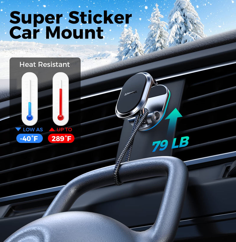 [Australia - AusPower] - Magnetic Phone Mount for Car Metal Multi-Functional 6X Magnets Cell Phone Holder Double 360° Rotation Desk Phone Holder Magnet Car Mount Suitable for Dashboard Screens Compatible with All Phone 