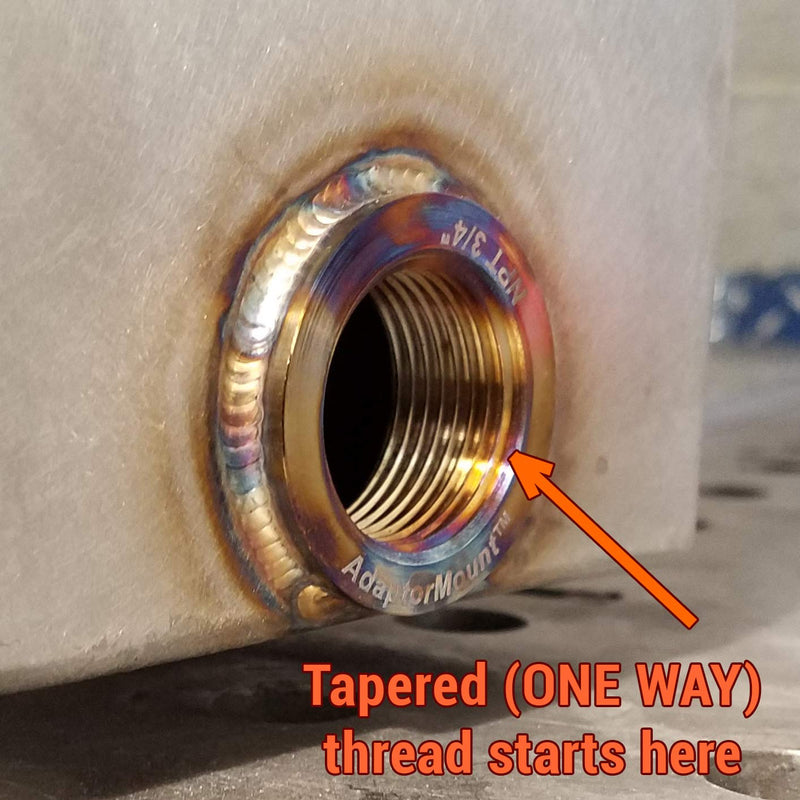 [Australia - AusPower] - 1/2" NPT Stainless Steel 304 Female Threaded Stepped Weld Bung Mounting Fitting (OD 1.0") with Top Head (OD 1.2") 