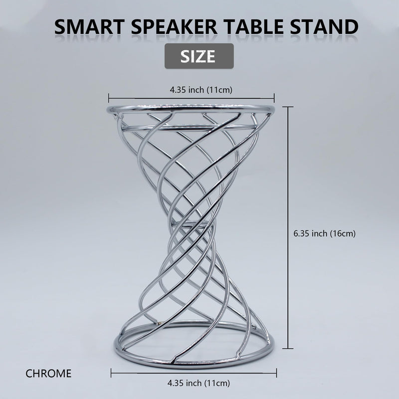 [Australia - AusPower] - Dutiplus Smart Speaker Table Stand Decorative Holder for Echo Dot 5nd/4rd/3th/2th Gen, Echo 4nd/3rd/2th Gen, Echo Glow, Apple Homepod Mini and Google Home Mini/Nest Mini(Chrome) Chrome 