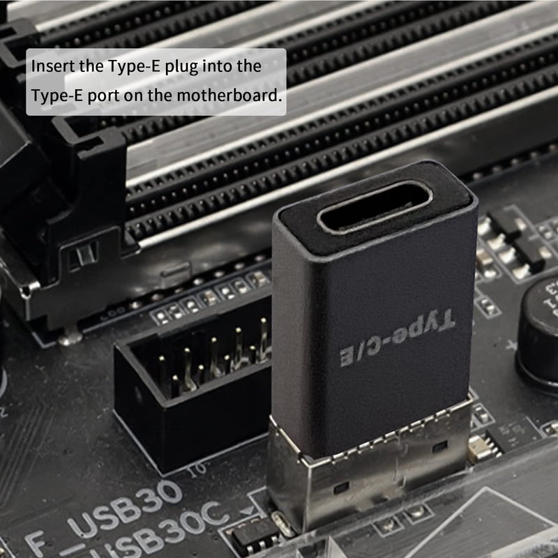 [Australia - AusPower] - Duttek USB C Front Panel Adapter, 10Gbps Type E to USB C Adapter Converter, High Speed 3.1 USB Type-E Male to USB3.1 Type-C Female Motherboard Internal Adapter for Computer. 