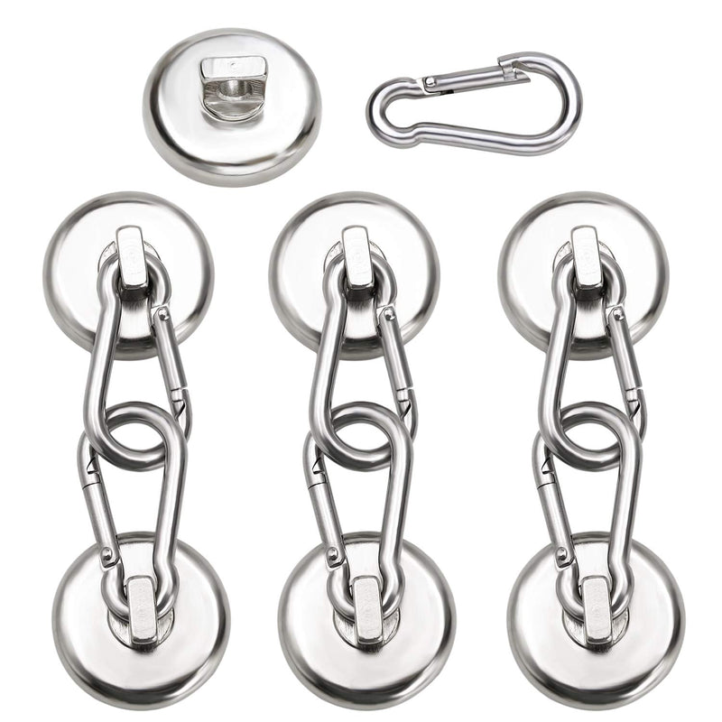 [Australia - AusPower] - DIYMAG Magnetic Hooks,100LBS Strong Heavy Duty Neodymium Magnet Hooks with Swivel Carabiner Hook,Great for Your Refrigerator and Other Magnetic Surfaces,Pack of 7 Swivel Hook 32mm-7P 