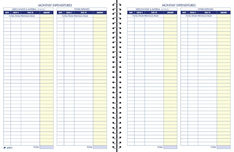 [Australia - AusPower] - Adams Bookkeeping Record Book, Monthly Format, White (AFR71), 8.5 x 11 inches 
