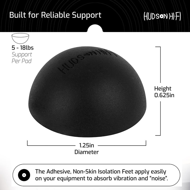 [Australia - AusPower] - 1.25" Platinum Silicone Speaker Isolation Pads - 4-Pack Non-Skid Speaker Pads with Adhesive, Speaker Isolation Feet for Record Player Isolation - Turntable Feet and Subwoofer Isolation Pad - 20 Duro 1.25" Hemisphere - 4 Pack 