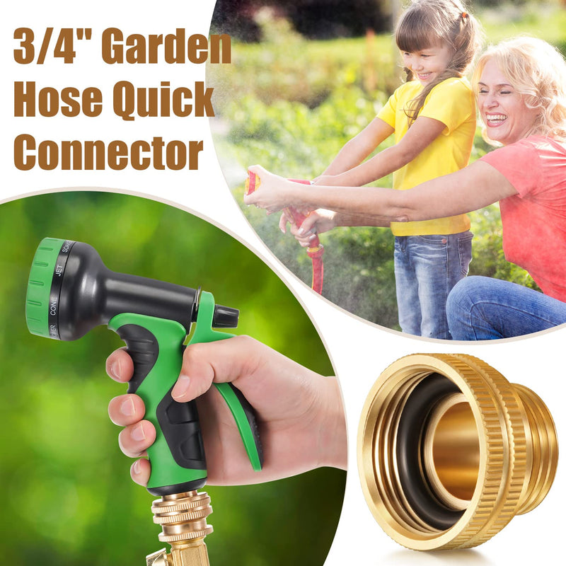 [Australia - AusPower] - Solid Brass Garden Hose Adapter, 3/4 Inch Npt Male Hose Thread to 1 Inch Nps Female Hose Thread, Converts 3/4 Inch Attachments to 1 Inch Hose, with Extra Rubber Gasket and Sealant Tape 