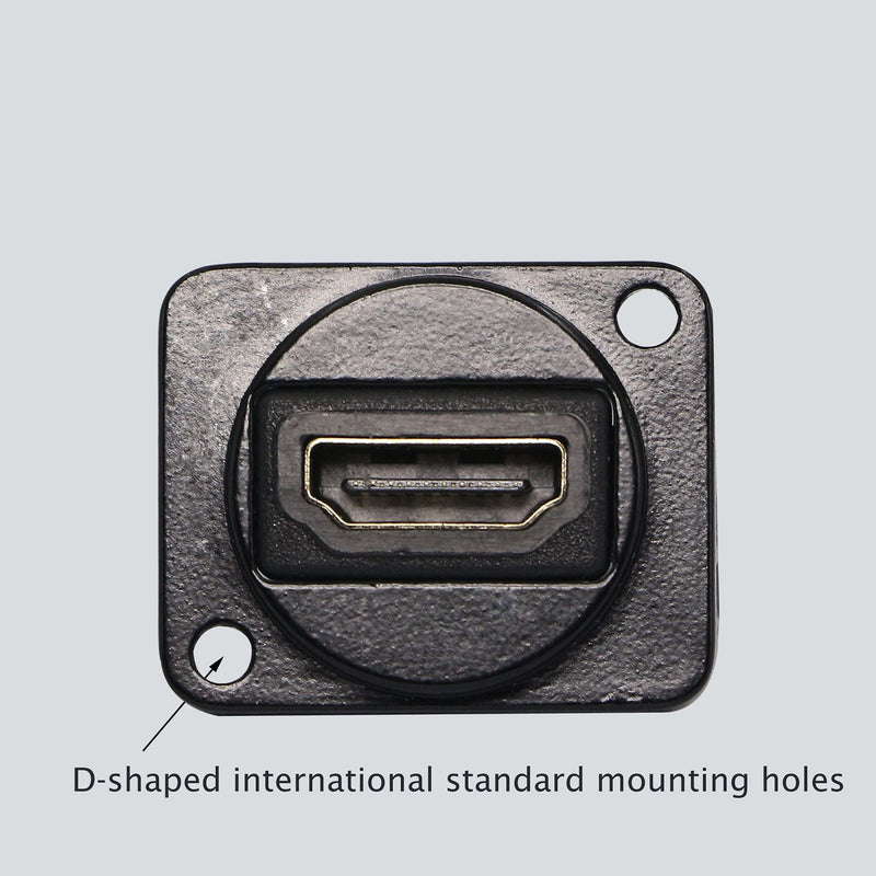 [Australia - AusPower] - QIANRENON HDMI Panel Mount Adapter Female to Female Right Angle Connector Converter 90 Degree and 270 Degree for Wall-Mounted TV Projector Glod Plated Support 3D&4K 